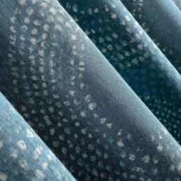 Mittatilaustyönä Tehty Amerikkalainen Antiikkiverho, Sininen Ympyräpainettu Verho