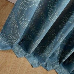 Mittatilaustyönä Tehty Amerikkalainen Antiikkiverho, Sininen Ympyräpainettu Verho