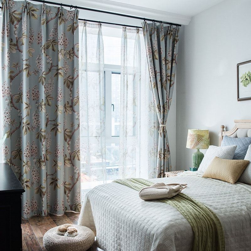 Moderni Maaseudun Verho Mittatilaustyönä Verho Spray Painettu Makuuhuone Ympäristö Suojaava Pimennyskangas