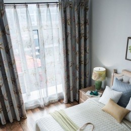 Moderni Maaseudun Verho Mittatilaustyönä Verho Spray Painettu Makuuhuone Ympäristö Suojaava Pimennyskangas