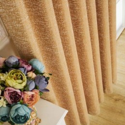 Amerikkalainen Abstrakti Verho Mittatilaustyönä Tehty Verho Ruskea Geometrinen Kuvio Chenille Jarquard Pimentävä Kangas