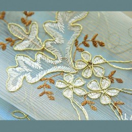 Eurooppalainen Tylliverho Mittatilaustyönä Tehty Verho, Kirjailtu Voile Olohuoneeseen