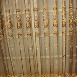 Modernit Läpikuultavat Verhot Kukka-Tylli-Ikkunaverhot Olohuoneeseen