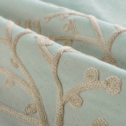 Mittatilaustyönä Tehty Amerikkalainen Yksinkertainen Verho, Vihreä Kirjonta, Hengittävä Kangas