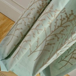 Mittatilaustyönä Tehty Amerikkalainen Yksinkertainen Verho, Vihreä Kirjonta, Hengittävä Kangas