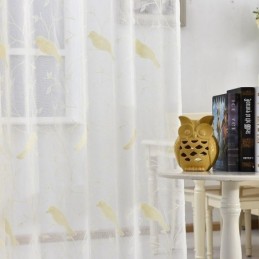 Brodeerattu Tylliverho Mittatilaustyönä, Lintukuvioiset Verhot Olohuoneeseen, Makuuhuoneeseen