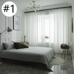 Ylellinen Valkoinen Tylliverho Mittatilaustyönä Olohuoneen Ja Makuuhuoneen Ikkunaan, Jacquard-Läpikuultava