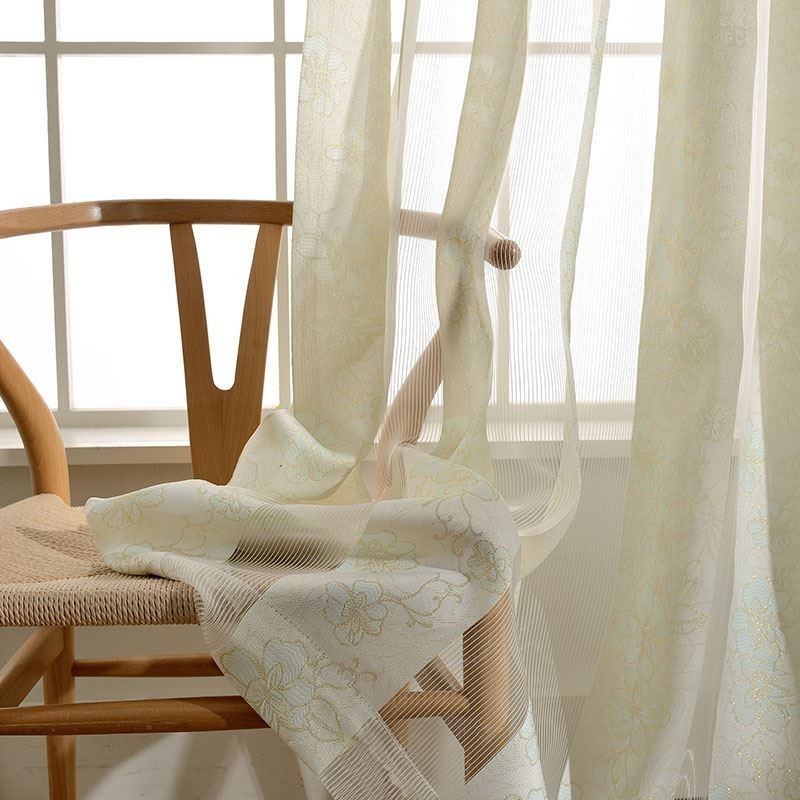 Yksinkertainen Maaseudun Läpikuultava Verho Mittatilaustyönä, Peachblossom-Verho, Jacquard-Kankaasta, Makuuhuone, Olohuone