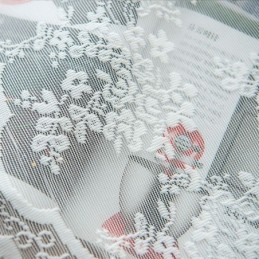 Kukkakuvioiset Tylli-Läpikuultavat Verhot, Elegantti Valkoinen Voile-Verho, Mittatilaustyönä Tehty Verhopaneeli Olohuoneeseen Yksi