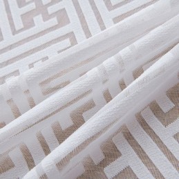 Modernit Valkoiset Tylliverhot Makuuhuoneeseen, Geometriset Läpikuultavat Verhot, Mittatilaustyönä Tehdyt Verhot, Ikkunat