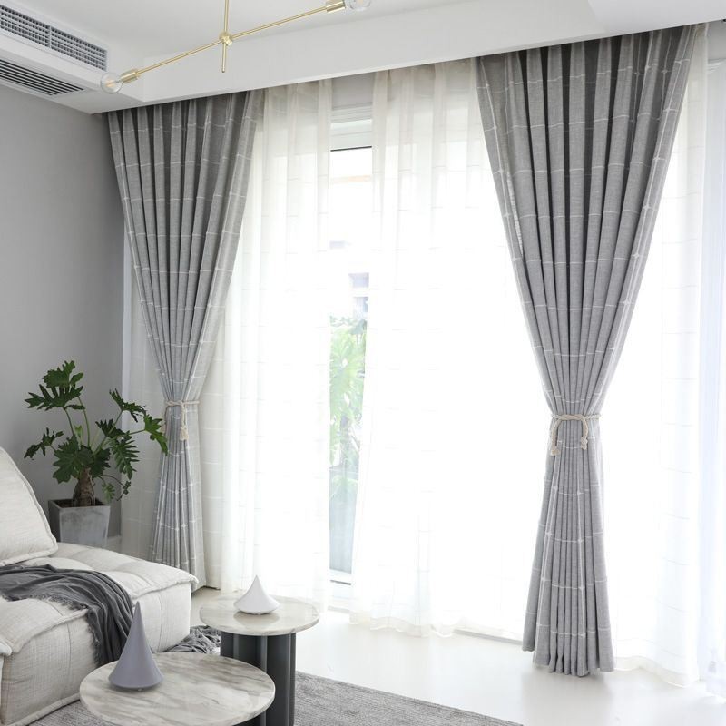 Ruudulliset Pimennysverhot Lämpöeristetyt Huoneen Pimennysverhot