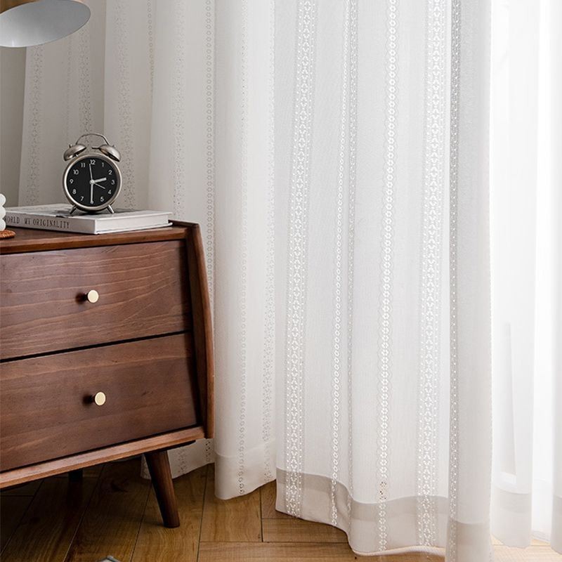 Valkoiset Läpikuultavat Verhot, Pohjoismaisen Tyylin Jacquard-Verhot Olohuoneeseen Ja Makuuhuoneeseen