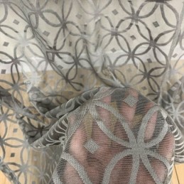 Mittatilaustyönä Tehty Eurooppalainen Tylliverho, Harmaa, Läpikuultava, Olohuoneeseen