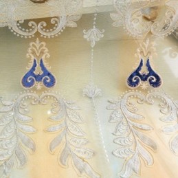 Hieno Tylliverho Mittatilaustyönä, Eurooppalaistyylinen Kirjailtu Kukkakuvioinen Läpikuultava Verho Huoneen Sisustukseen