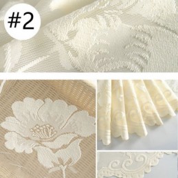 Valkoiset Läpikuultavat Voile-Verhot, Koristeelliset Viiniköynnöskirjonta-Ikkunaverhot Makuuhuoneeseen