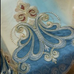 Ylelliset Läpikuultavat Verhot, Kukkakirjailtu, Puoliksi Voile-Verho, Mittatilaustyönä Tehty, Makuuhuoneen Verho