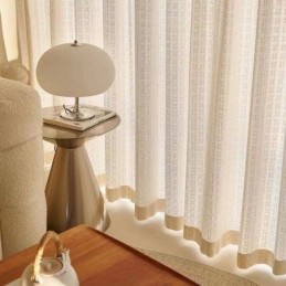 Ruudullinen Jacquard-Tylliverhot Ikkunanäyttö Olohuoneeseen