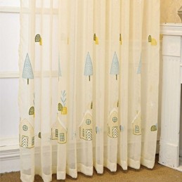 Koristeelliset Ikkunanäytöt, Sarjakuvakirjailtuja Tylliverhoja Makuuhuoneeseen