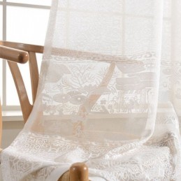 Valkoiset Jacquard-Verhot Läpikuultavat Verhot Olohuoneeseen Ja Makuuhuoneeseen