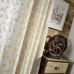 Kirjailtu Lehtitylliverho Mittatilaustyönä Tehty Verho Modernit Voile-Harsoverhot