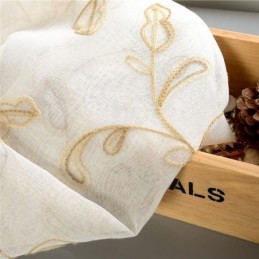 Kirjailtu Lehtitylliverho Mittatilaustyönä Tehty Verho Modernit Voile-Harsoverhot