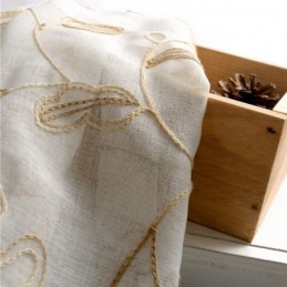 Kirjailtu Lehtitylliverho Mittatilaustyönä Tehty Verho Modernit Voile-Harsoverhot