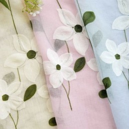 Kukkakuvioinen Ikkunanäytön Läpikuultava Verho, Mittatilaustyönä Tehty Verhokangas Olohuoneen Sisustukseen