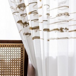 Moderni Voile-Tylliverho Mittatilaustyönä Valkoinen Läpikuultava Olohuoneeseen Ja Makuuhuoneeseen