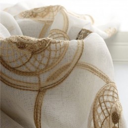 Ympyrän Kirjontaiset Läpikuultavat Verhot Olohuoneeseen Ja Makuuhuoneeseen