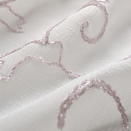 Valkoiset Läpikuultavat Voile-Verhot Viiniköynnöskirjontaikkunaverhot Makuuhuoneeseen