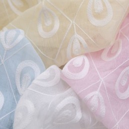 Ylellinen Kirjailtu Ikkunanäyttö Olo-Ruokailuhuoneeseen, Mittatilaustyönä Tehty Verho