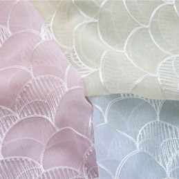 Koristeellinen Ikkunasuoja, Kalansuomut, Kirjailtu, Läpikuultava Verho, Mittatilaustyönä Tehty, Olohuoneen Verho