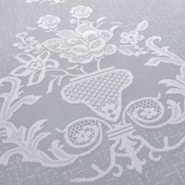 Kirjailtu Kukkakuvioinen Tylli-Näyttöverho Mittatilaustyönä Tehty Verho Ylellinen Läpikuultava Voile-Verho