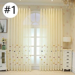 Koristeellinen Ikkunasuoja, Kalakirjailtu, Läpikuultava Verho, Mittatilaustyönä Tehty, Olohuoneen Verho