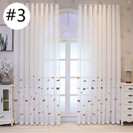 Koristeellinen Ikkunasuoja, Kalakirjailtu, Läpikuultava Verho, Mittatilaustyönä Tehty, Olohuoneen Verho