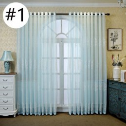 Koristeellinen Ikkunaseinä, Kasvikuvioitu, Kirjailtu, Läpikuultava Verho Mittatilaustyönä Olohuoneeseen