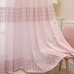 Ylellinen Kirjailtu Ikkunanäyttö Olo-Ruokailuhuoneeseen, Mittatilaustyönä Tehty Verho