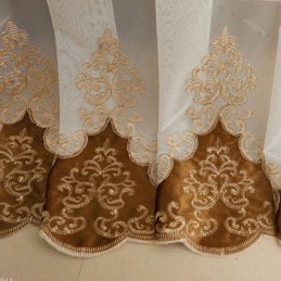 Mittatilaustyönä Tehty Eurooppalainen Verho, Läpikuultava Kirjailtu Ikkunaseinä Olohuoneeseen, Makuuhuoneeseen