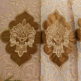 Mittatilaustyönä Tehty Eurooppalainen Verho, Läpikuultava Kirjailtu Ikkunaseinä Olohuoneeseen, Makuuhuoneeseen