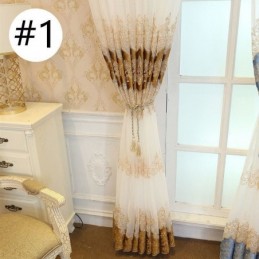 Mittatilaustyönä Tehty Eurooppalainen Verho, Läpikuultava Kirjailtu Ikkunaseinä Olohuoneeseen, Makuuhuoneeseen