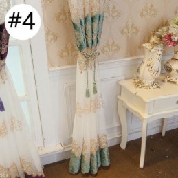 Mittatilaustyönä Tehty Eurooppalainen Verho, Läpikuultava Kirjailtu Ikkunaseinä Olohuoneeseen, Makuuhuoneeseen