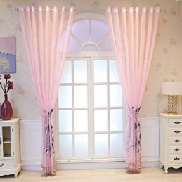 Koristeellinen Ikkunaseinäke, Lehtikirjailtu, Läpikuultava Verho Mittatilaustyönä Olohuoneeseen