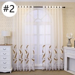 Koristeellinen Ikkunaseinäke, Lehtikirjailtu, Läpikuultava Verho Mittatilaustyönä Olohuoneeseen