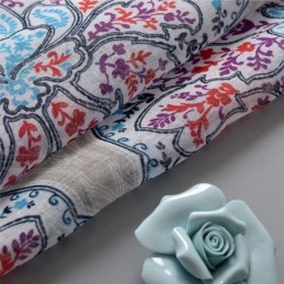 Painetut Kukkaikkunaverhot Tylliä Ohuiksi Olohuoneeseen