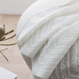 Moderni Geometrinen Aaltokuvioinen Ikkunasuoja, Parvekebrodeerattu Valkoinen Verho, Mittatilaustyönä Tehty Verho