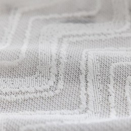 Moderni Geometrinen Aaltokuvioinen Ikkunasuoja, Parvekebrodeerattu Valkoinen Verho, Mittatilaustyönä Tehty Verho