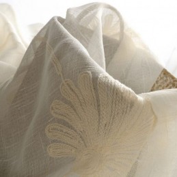 Ylellinen Kirjailtu Lehtinen Tylliverho Mittatilaustyönä Olohuoneen Ja Makuuhuoneen Verhoon