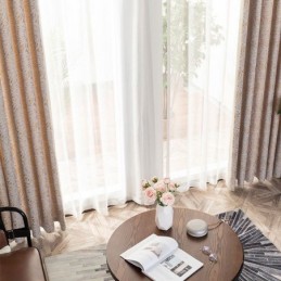 Moderni Mittatilaustyönä Tehty Pimentävä Jacquard-Verho Olohuoneeseen