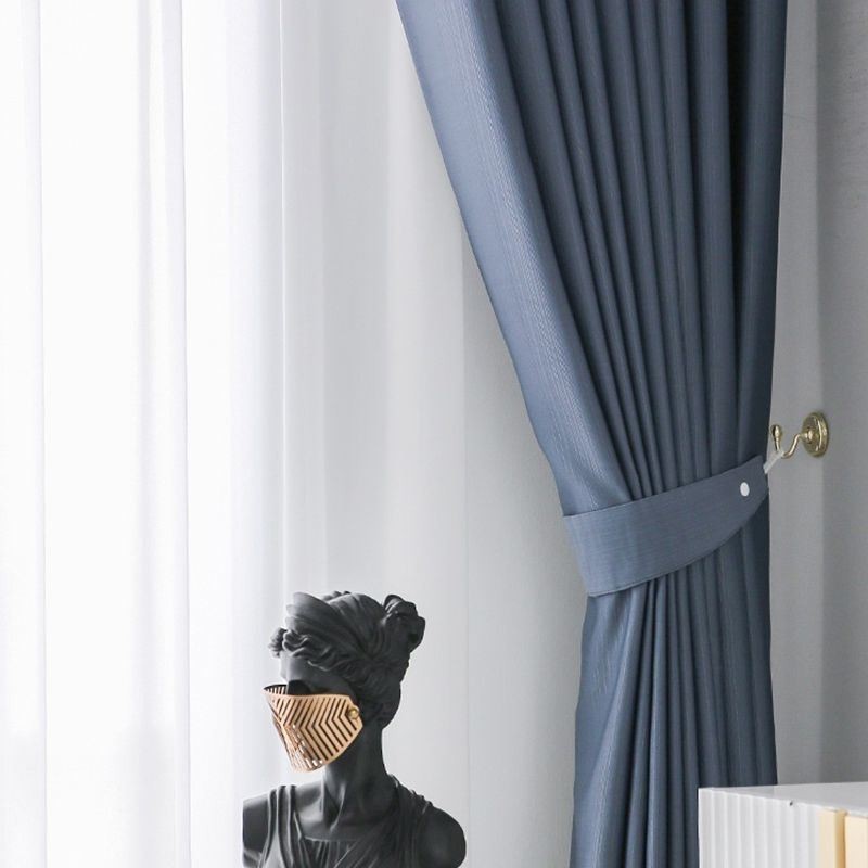 Uusi Ylellinen Design Pimentävä Silkkipuuvillaverho Yksivärinen Makuuhuone