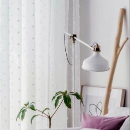 Nordic Embossed -Läpikuultava Verho Mittatilaustyönä, Valkoinen Tylli, Olohuone, Makuuhuone